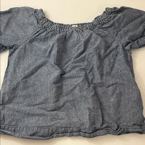 Striped Blue Off-Shoulder Top